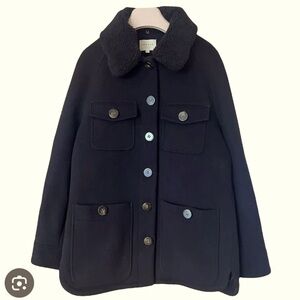 Sezane Black Wool Coat